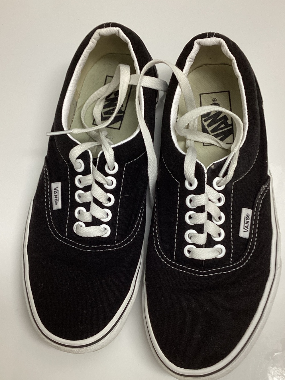 Vans Black Canvas Low-Top Sneakers with White Trim